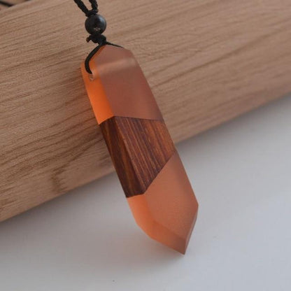 Vintage Resin Wood Necklace