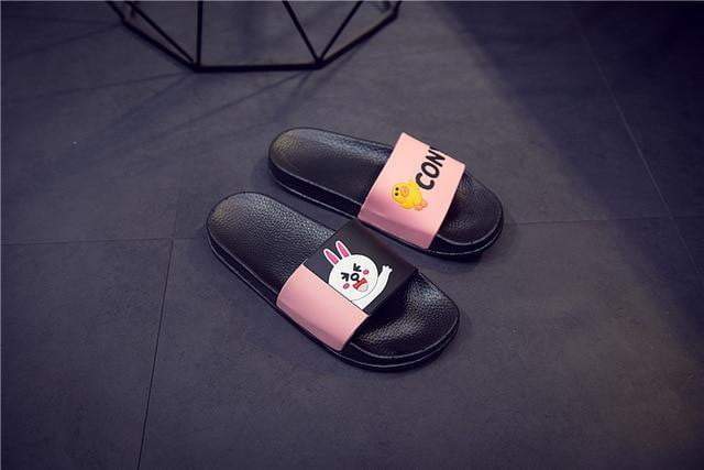 Ladies summer Cartoon unicorn Slippers