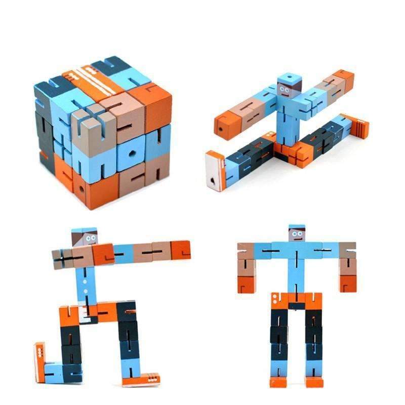 Robot Cube Wood Assembling Puzzle