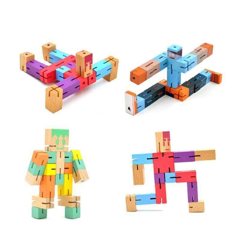 Robot Cube Wood Assembling Puzzle