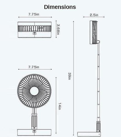 Rechargeable Mini Telescopic Fan