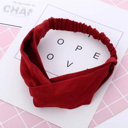 Vintage Cross Knot Suede Headband