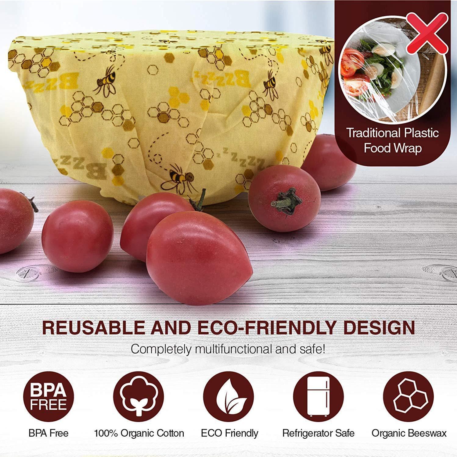 Reusable Beeswax Food Wrap (3 pcs)