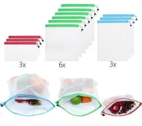 Reusable Refrigerator Mesh Bags (12 pcs)