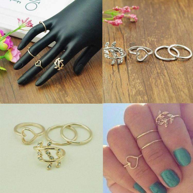 4PCS/Set Rings Urban Gold Plated
