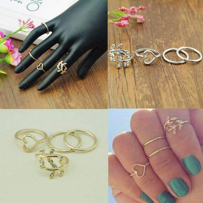 4PCS/Set Rings Urban Gold Plated
