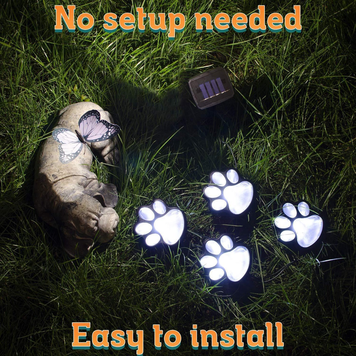 Paw Print Garden Lights