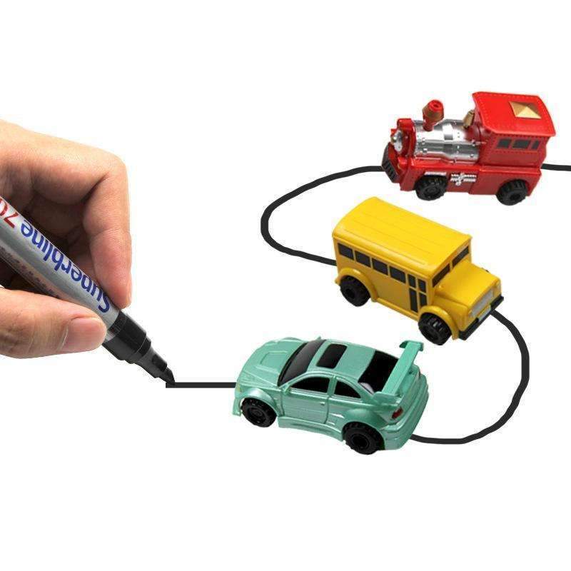 Magic Toy Vehicles Inductive - Toy Follows Any Line You Make Using a Marker!