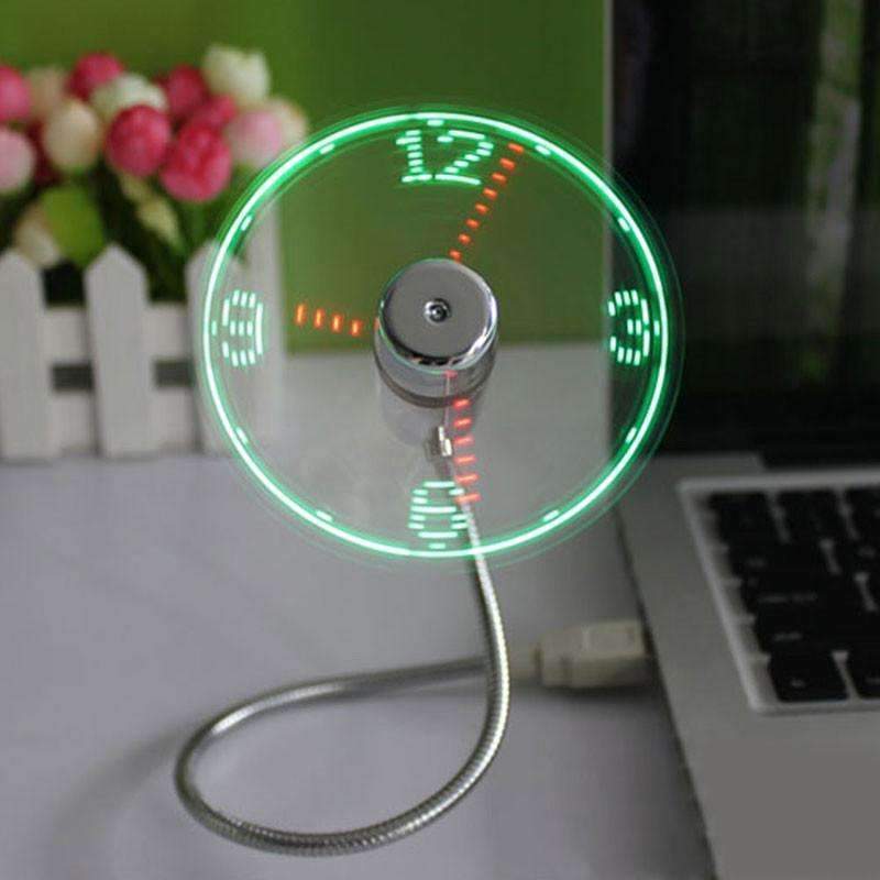 Mini LED Light USB Fan Clock High Quality