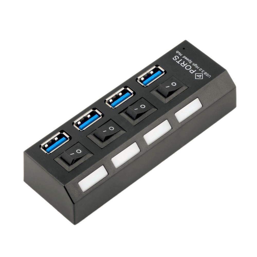 USB 3.0 Hub 4 Ports Super Speed 5Gbps and Hub With on/off Switch For Windows Mac OS Linux
