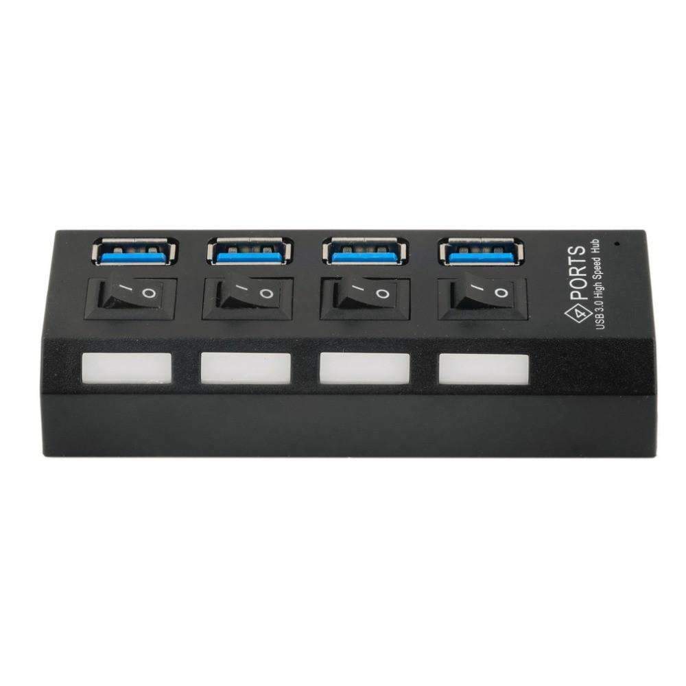 USB 3.0 Hub 4 Ports Super Speed 5Gbps and Hub With on/off Switch For Windows Mac OS Linux