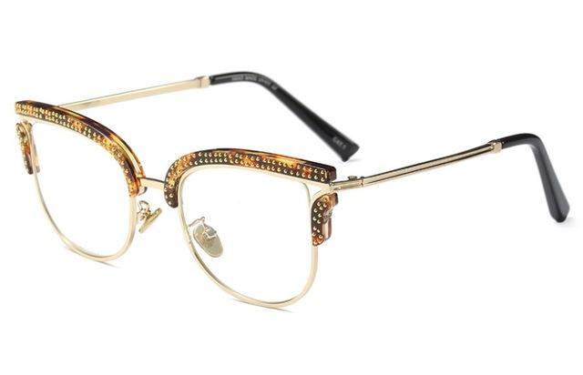 s 45530 Ladies Full Gold Rivet Glasses Frames Men Women Brand Designer Optical EyeGlasses Fashion Eyewear Computer Glasses