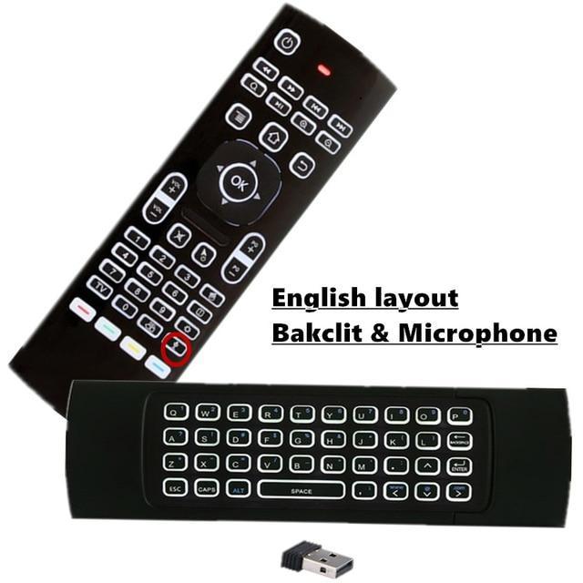 Air Mouse Backlit MX3 Pro With Voice Microphone 2.4G Wireless Mini Keyboard With IR Learning Extend Remote Controller