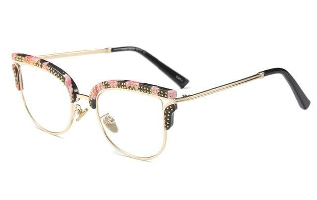 s 45530 Ladies Full Gold Rivet Glasses Frames Men Women Brand Designer Optical EyeGlasses Fashion Eyewear Computer Glasses