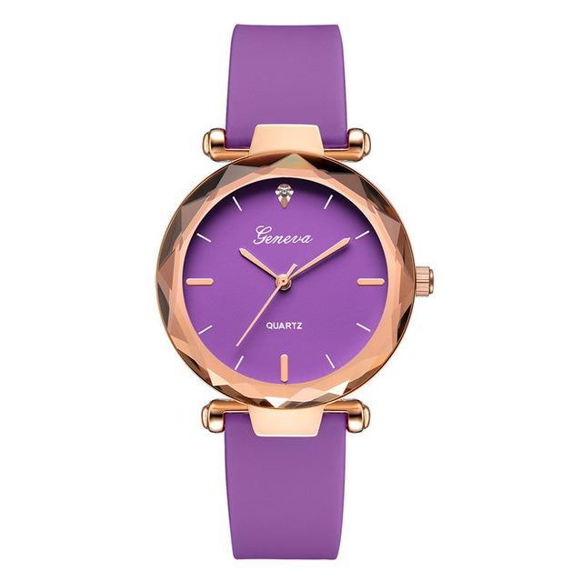 2019 Geneva Fashion Luxury Brand Women Watch Silicone Strap Simple Pin Buckle Ladies Clock Quartz Wrist Watches relogio feminino