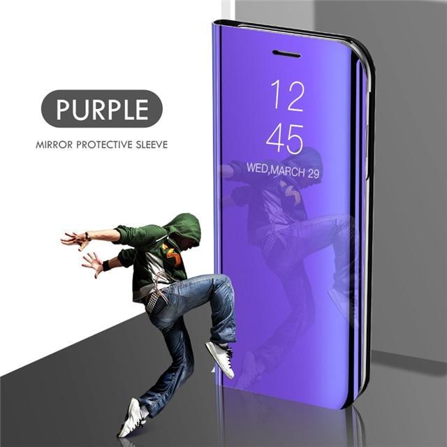 Smart Mirror Flip Phone Case For Samsung Galaxy S9 S8 Plus S7 Edge A6 A8 2018 Note 8 9 For A10 A30 A40 A50 A70 M10 M20 M30 Cover