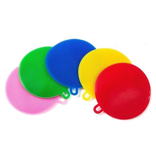 Multifunction Silicone Dish Bowl Scouring Pad Magic Wash Brushes Kitchen Pot Cleaning Washing Tool Kitchen Cleaning Brush