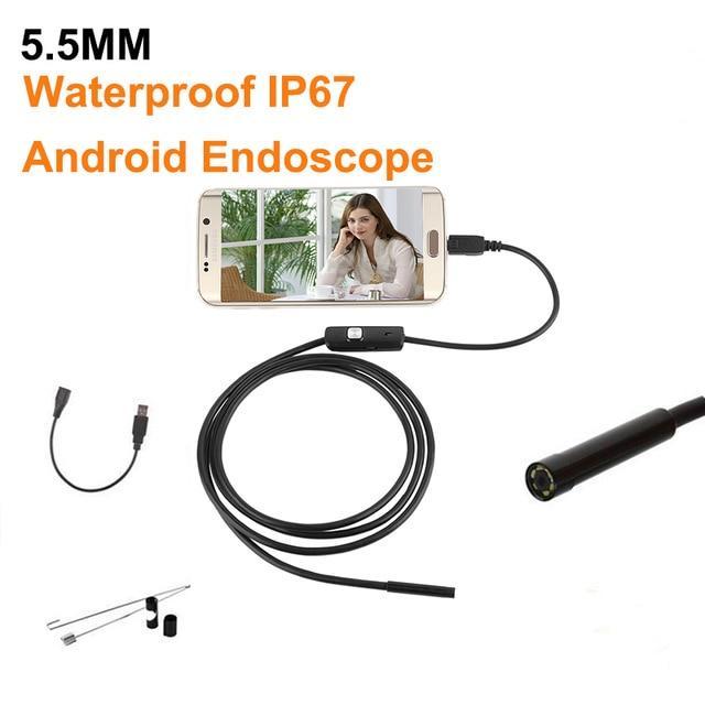 1M 5.5m/7mm Lens USB Endoscope Camera Waterproof Flexible Wire Snake Tube Inspection Borescope For OTG Compatible Android Phones