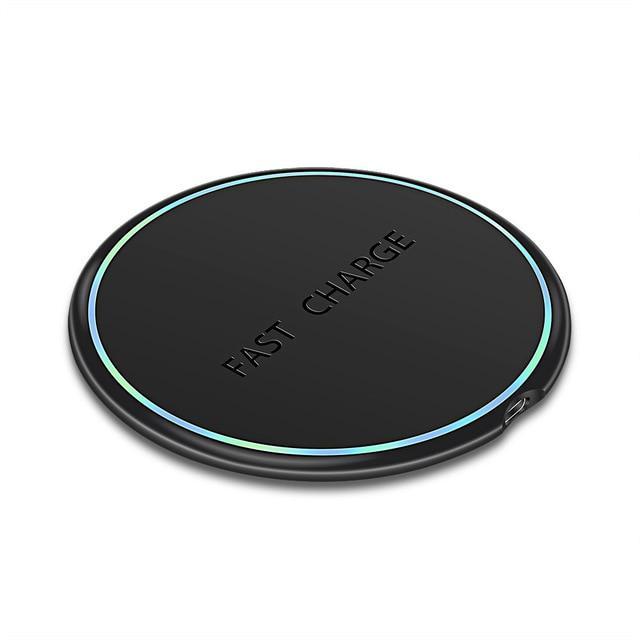 LED Breathing Light 10W Wireless Charger , Icool Fast Wireless Charging Pad For iPhone X XS 8 Samsung Huawei P30 Xiaomi