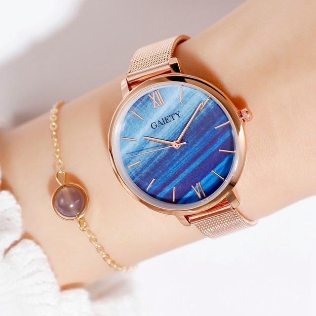 IcoolGagdets Luxury 2 PCS Set Watch Women Rose Gold Water Drill Bracelet Watch Jewelry Ladies Female Hour Casual Quartz Wristwatches