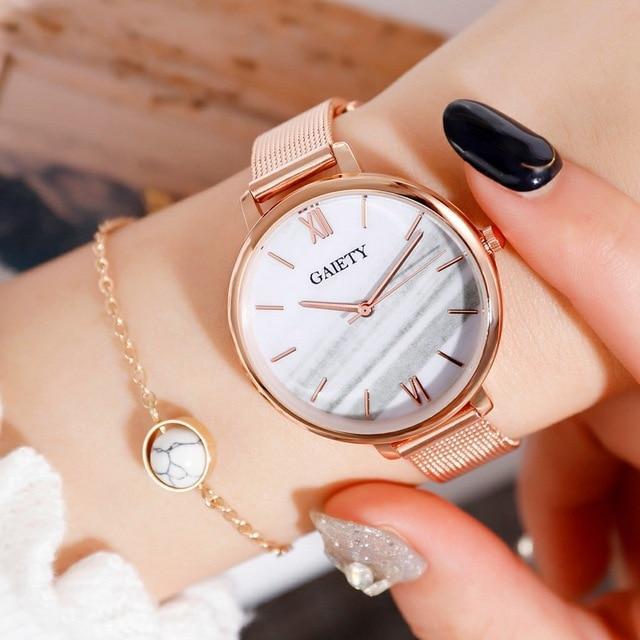 IcoolGagdets Luxury 2 PCS Set Watch Women Rose Gold Water Drill Bracelet Watch Jewelry Ladies Female Hour Casual Quartz Wristwatches