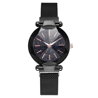 Luxury Starry Sky Stainless Steel Mesh Bracelet Watches For Women Crystal Analog Quartz Wristwatches Ladies Sports Dress Clock