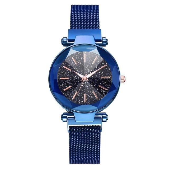 Luxury Starry Sky Stainless Steel Mesh Bracelet Watches For Women Crystal Analog Quartz Wristwatches Ladies Sports Dress Clock