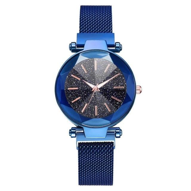 Luxury Starry Sky Stainless Steel Mesh Bracelet Watches For Women Crystal Analog Quartz Wristwatches Ladies Sports Dress Clock