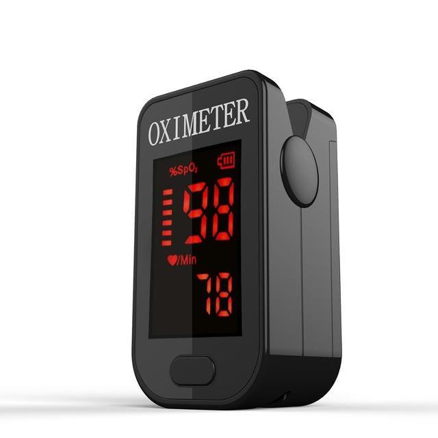 Household Health Monitors Oximeter CE Medical Heart Rate Monitor LED Fingertip Pulse Oximeter Finger Blood Oxygen Cool Black