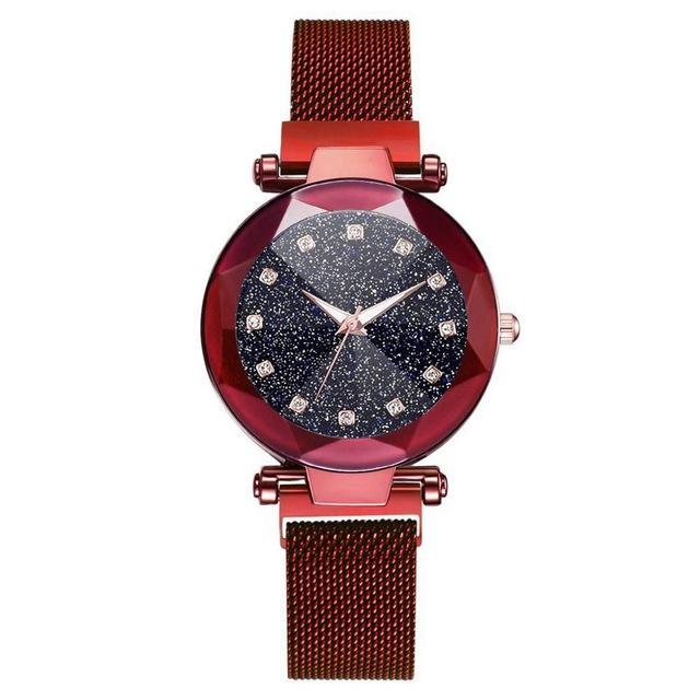 Luxury Starry Sky Stainless Steel Mesh Bracelet Watches For Women Crystal Analog Quartz Wristwatches Ladies Sports Dress Clock