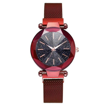 Luxury Starry Sky Stainless Steel Mesh Bracelet Watches For Women Crystal Analog Quartz Wristwatches Ladies Sports Dress Clock