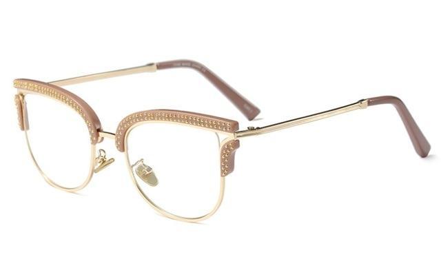 s 45530 Ladies Full Gold Rivet Glasses Frames Men Women Brand Designer Optical EyeGlasses Fashion Eyewear Computer Glasses