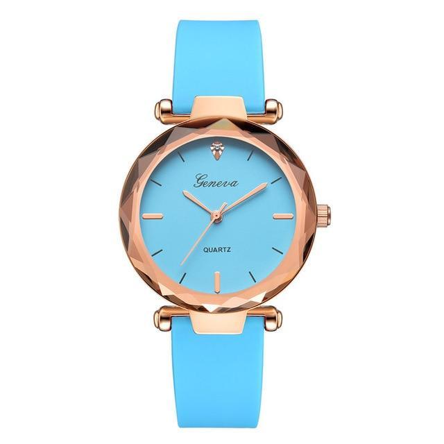 2019 Geneva Fashion Luxury Brand Women Watch Silicone Strap Simple Pin Buckle Ladies Clock Quartz Wrist Watches relogio feminino
