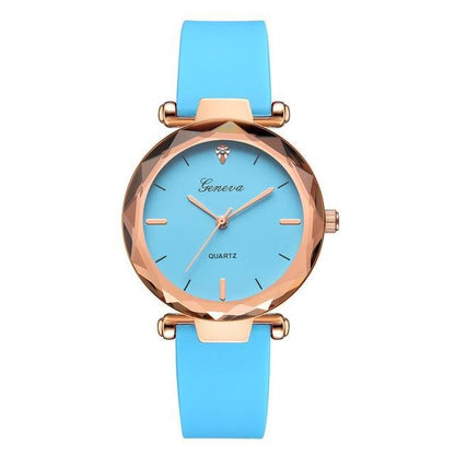 2019 Geneva Fashion Luxury Brand Women Watch Silicone Strap Simple Pin Buckle Ladies Clock Quartz Wrist Watches relogio feminino