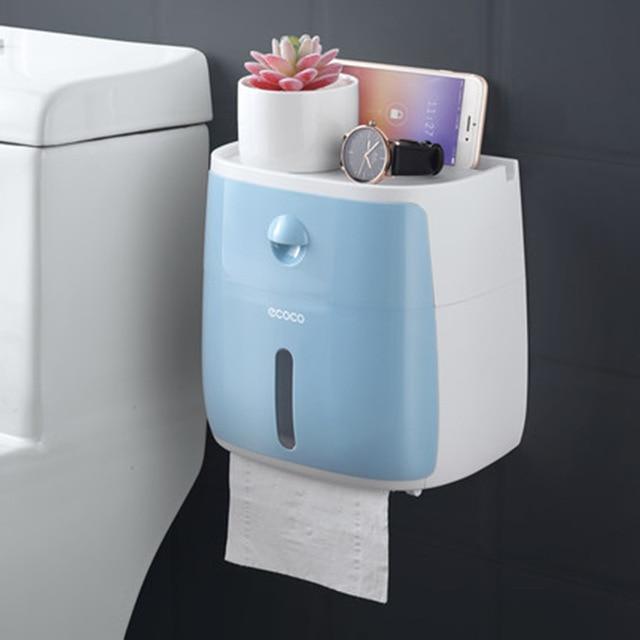 LF82003toilet paper holder plastic bathroom double paper tissue box wall mounted paper shelf storage box toilet tissue dispenser