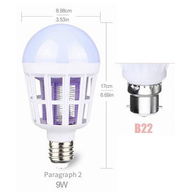 s AC175~220V LED Mosquito Killer Bulb E27/B22 LED Bulb For Home Lighting Bug Zapper Trap Lamp Insect Anti Mosquito Repeller Light