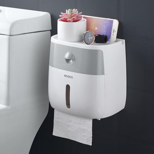 LF82003toilet paper holder plastic bathroom double paper tissue box wall mounted paper shelf storage box toilet tissue dispenser