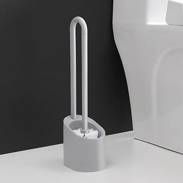 Bathroom Magnetic Cleaning Brush PP Plastic Bathroom Accessories Set Home Long Handle Shower Room Portable Toilet Brush