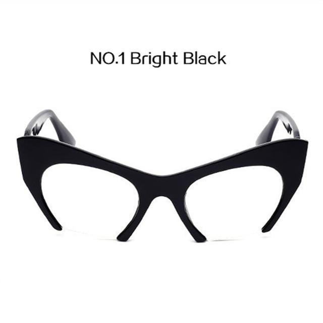 Retro Half frame Design Glasses Transparent Lens Women Cat Eye Eyewear Frames Female Fashion Brand Designer Glasses Frame