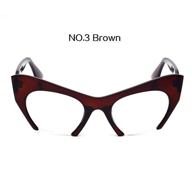 Retro Half frame Design Glasses Transparent Lens Women Cat Eye Eyewear Frames Female Fashion Brand Designer Glasses Frame