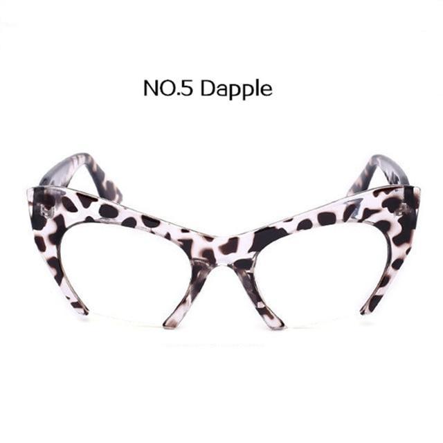 Retro Half frame Design Glasses Transparent Lens Women Cat Eye Eyewear Frames Female Fashion Brand Designer Glasses Frame