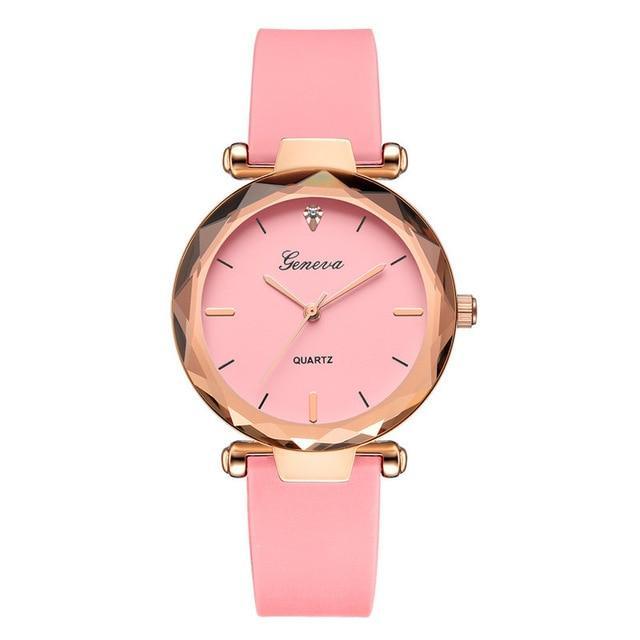 2019 Geneva Fashion Luxury Brand Women Watch Silicone Strap Simple Pin Buckle Ladies Clock Quartz Wrist Watches relogio feminino