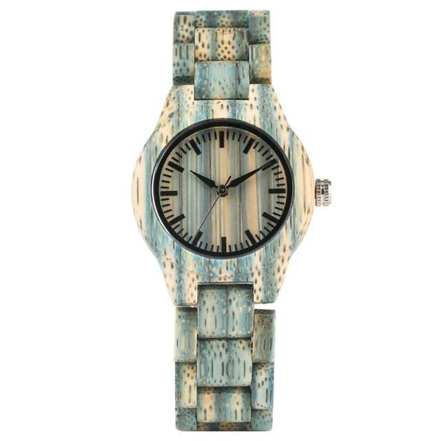 Men Women Fashion Colorful Wood Bamboo Watch Quartz Analog Handmade Full Wooden Bracelet Luxury Wristwatches  Gifts for Lovers