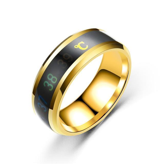 Ring For Men Stainless Steel Intelligent Temperature Sensing Couple Rings For Women Lovers Wedding Band Ring Jewelry