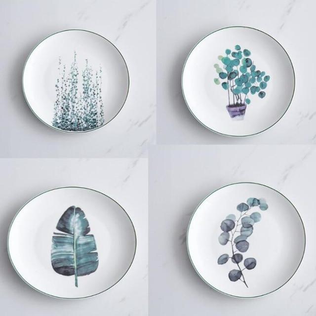 Green Leaf Plate Set