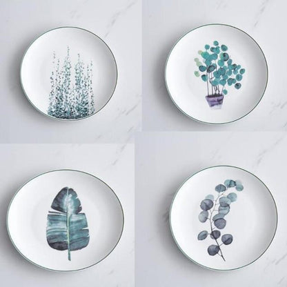 Green Leaf Plate Set
