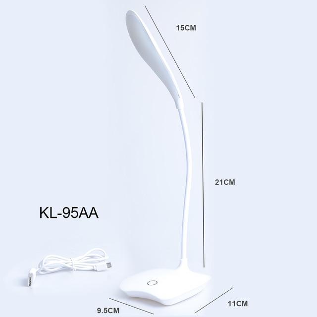 Flexible 14 LED Stand Desk Lamp Modern Touch Switch 3 Modes Dimmer USB Rechargeable Reading Study Light Table Lamp for Bedroom