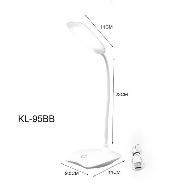 Flexible 14 LED Stand Desk Lamp Modern Touch Switch 3 Modes Dimmer USB Rechargeable Reading Study Light Table Lamp for Bedroom