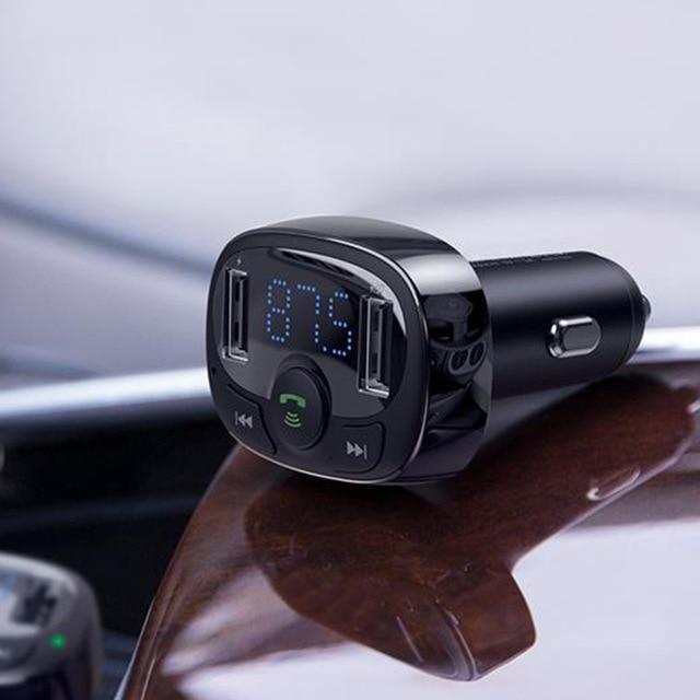 Car Charger for iPhone Mobile Phone Handsfree FM Transmitter Bluetooth Car Kit LCD MP3 Player Dual USB Car Phone Charger