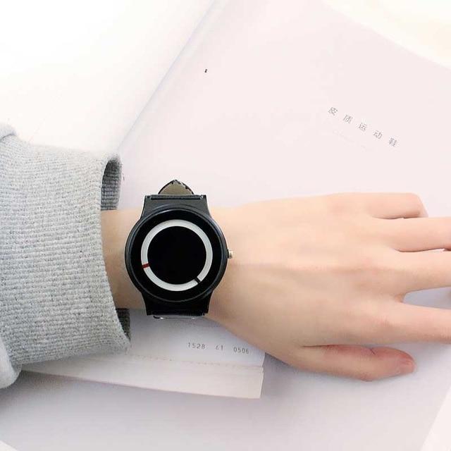 s New Arrival Trend no pointer Concept watch Simple creative brand Woman Men watches Relogio Feminino